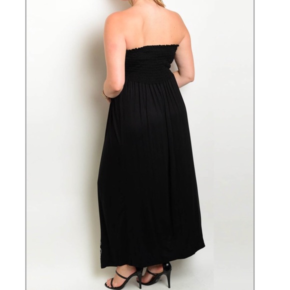 1X 1XL Plus Size Floral Print Smocked Maxi Dress - Picture 2 of 6